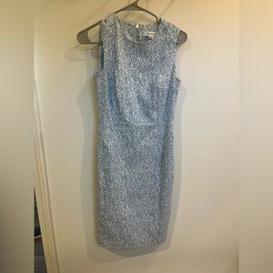 NWOT Calvin Klein  Blue Patterned Dress